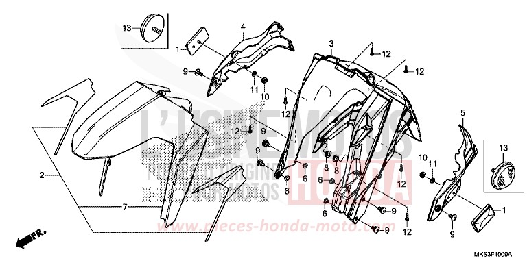 AILE AVANT de Africa Twin DCT GRAND PRIX RED (R380B) 2020